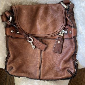 Brown Leather Fossil Crossbody- Used